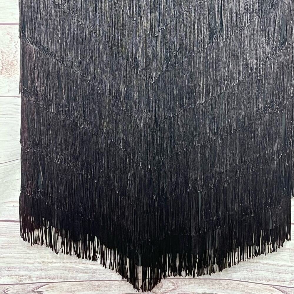 Vintage Hal Ferman Fringe Shift Ombre 1920's Party Gatsby Flapper Dress Size 16 - Picture 7 of 16